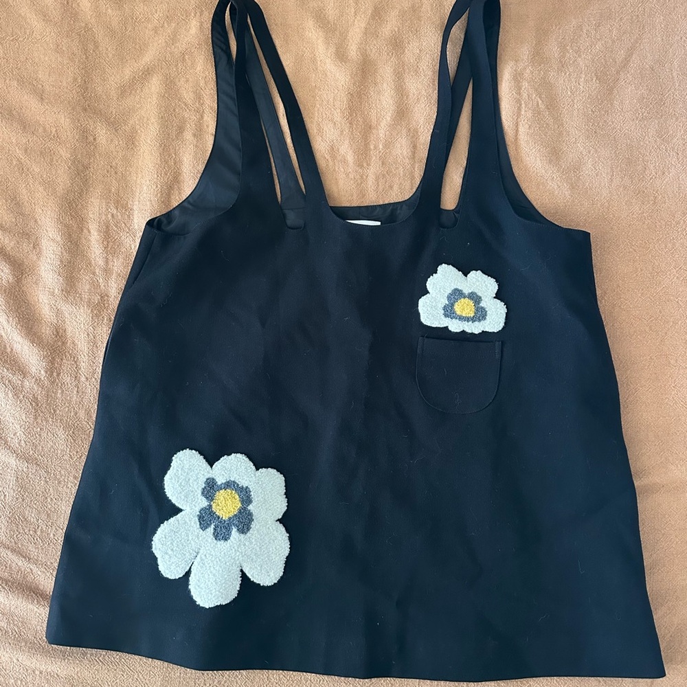 Herlian Black Daisy Mini Dress